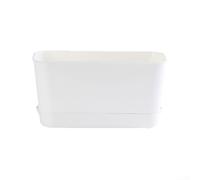Oliz - Caja de flores rectangular con riego automático, sistema de drenaje eficiente para un crecimiento saludable de las plantas, color blanco (blanco pequeño)