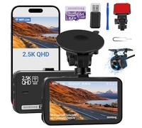 OLKIEQZ Dash CAM Front and Rear, Dash Camera for Cars WiFi/App Control Dual Dashcam W/ 64GB Card, 2.5K Dash CAM Front+1080P Rear Car