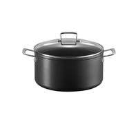 Le Creuset Olla de aluminio antiadherente con tapa, diámetro 28 cm, para todas las fuentes de calor, incluso la inducción, Antracita/Plateado, 51102280010502