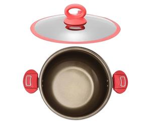 Olla a presión - 26,5 x 15,5 cm olla a presión de titanio | Bloqueo de nutrientes con doble asa | Prensa E Olla para fuego abierto para guisar, guisar carne, costillas, amas de casa