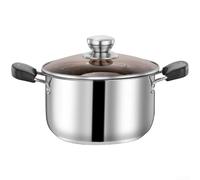 Olla a presión 304 con doble capa y tapa de cristal, sartén de vaporera espesa y verduras, gran capacidad de más de 5 L, adecuada para cocinas de gas y placas de inducción