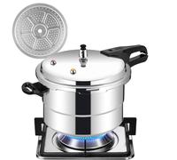 Olla a presión 5L con vaporera | Olla a presión de aleación de aluminio para verduras, carne, mariscos, aves de corral | Ola de bajo consumo para cocinas domésticas y gastronómicas