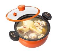 Olla a presión - Cocina compacta rápida, sartén antiadherente, tapa de visión transparente, para hervir sopa, guiso, estufa de inducción para ahorrar espacio, utensilios de cocina para el hogar