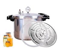 Olla a presión con manómetro y regulador, compatible con gas natural y llama abierta, recipiente de baño de agua 15/22, liberación de presión de 10 PSI