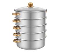 Olla a presión de 5 niveles de acero inoxidable con capacidad de 9 L para cocina de gas, cocina de inducción, multicomponente, vaporizador, verduras, carne