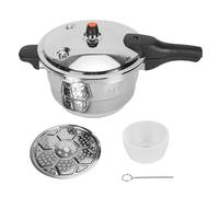Olla a Presión de Acero Inoxidable 5L, 22cm con Rejilla para Vapor - Cocina Rápida y Segura con Sistema de Seguridad, Compatible con Cocina de Gas e Inducción