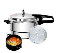 Olla a presión de acero inoxidable | 7 l con estante de vapor, calefacción uniforme, olla de cocción instantánea, olla a presión | para sopa, pescado, guiso, cocina, inducción estufa eléctrica