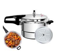 Olla a presión de acero inoxidable, 7 L de calentamiento uniforme con doble mango, olla a presión de acero, vaporizador de arroz, para inducción, estufa, sopa, pollo, pescado, arroz, hogar