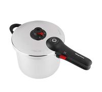 MAGEFESA ® EasyClick Olla express de 8 Litros, fabricada en acero inoxidable 18/10, botón lateral de apertura fácil, apta para todo tipo de cocinas, incluido indución, 2 modos de presión