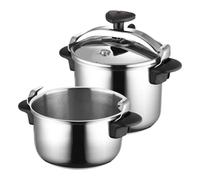 Magefesa Star Recta - Set de Ollas Express Tradicionales de 4 + 6 Litros, Acero Inoxidable 18/10, Todo Tipo de Cocinas, Aptas para Inducción