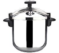 Magefesa Star Bombeada - Olla Express Tradicional 6L, Acero Inoxidable 18/10, Cocina Sana, Para Inducción, Reparto del Calor, Válvula Giratoria