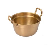 Olla a presión para cocinas de gas e inducción, diseño doble para facilitar el vertido, pulido para superficie fácil de limpiar, ideal para pasta y sopas, dorado(S)