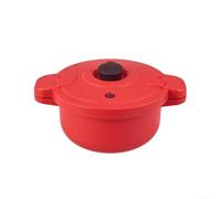 Olla a presión para microondas, vaporizador de cocción rápida para pasta de arroz, verduras, diseño de ahorro de espacio, herramienta de cocina de silicona PP, rojo