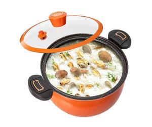 Olla a presión pequeña - 37,5 x 26 x 20 cm aluminio, olla antiadherente, mango estable | Hornillo de inducción con indicador transparente para cocinar sopa de S