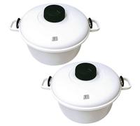 Olla a Presión X2 ® para Microondas (Pack de 2 unidades) - con Válvula Regulable - Fácil de Limpiar