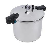 Olla A Presión Y Utensilios De Cocina De Gran Capacidad De 23 Cuartos Con Válvula De Liberación Del Manómetro, Color Plateado