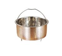 Olla a vapor acero inoxidable Olla a presión de acero inoxidable for cocinar arroz al vapor, cesta drenaje con rejilla y mango silicona, herramienta cocina(16.5cm)