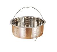 Olla a vapor acero inoxidable Olla a presión de acero inoxidable for cocinar arroz al vapor, cesta drenaje con rejilla y mango silicona, herramienta cocina(20cm)