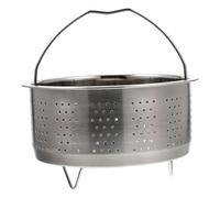 Olla a vapor acero inoxidable Vaporera de acero inoxidable con cesta metálica for verduras for dim sum, compartimento colador cocina, vaporera drenable(16.5X16.5X9.5CM)
