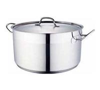 Olla Alta Baumalu De Acero Inoxidable 30 Cm, 11 L Con Tapa, Asas Remachadas, Base Difusora Triple Para Cocción Uniforme Compatible Con Inducción Y Apta Lavavajillas
