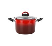 Magefesa Olla alta 'Sfumato Rosso' Ø18cm CON tapa de vidrio color rojo