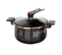 Olla antiadherente de gran capacidad, diseñada para cocinar y limpiar fácilmente, para familias, compatible con múltiples fuentes de calor (7 L negro)