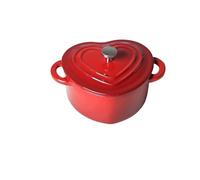 Olla antiadherente esmaltada de hierro fundido, utensilios de cocina multiusos, superficie multiusos, fácil de limpiar, adecuada for uso doméstico(Red)