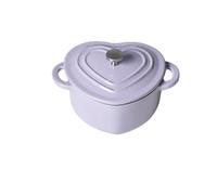 Olla antiadherente esmaltada de hierro fundido, utensilios de cocina multiusos, superficie multiusos, fácil de limpiar, adecuada for uso doméstico(Purple)