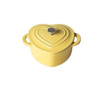 Olla antiadherente esmaltada de hierro fundido, utensilios de cocina multiusos, superficie multiusos, fácil de limpiar, adecuada for uso doméstico(Yellow)