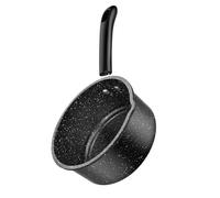 Olla Antiadherente para Leche Negra de Hierro Fino, Base plana | Recubrimiento de Piedra Médica, Calentamiento Rápido y Limpieza Fácil, Adecuado para Avena y Sopa