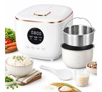 Olla Arrocera 3LBaja en Carbohidratos, Temporizador y 5 Funciones de Cocina | Vaporera digital baja en azúcar, mantenimiento de calor de 8 horas para cocina doméstica