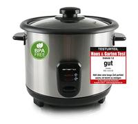 Olla arrocera automática ecológica EMERIO | 1.5 L | Función de conservación del calor | Apagado automático | Revestimiento antiadherente | Tapa de cristal | Cuchara y vaso medidor | 500 W | RCE-110118