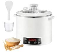 Olla arrocera baja en azúcar de 3 litros, cesta vaporera de arroz baja en carbohidratos, olla arrocera con eliminación de azúcar, control táctil inteligente y temporizador de retardo de 12 hora white