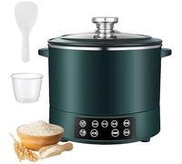 Olla arrocera baja en azúcar de 3 litros, cesta vaporera de arroz baja en carbohidratos, olla arrocera con eliminación de azúcar, control táctil inteligente y temporizador de retardo de 12 hora green