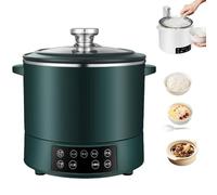 Olla Arrocera Bajas en Azúcar 3 L Multifuncional con Elevación, 3 Velocidades Ajustables, Diseño de Cuerpo Dividido de la Olla con Canasta de Vapor de Acero Inoxidable Para Cocina y Hot Pot green