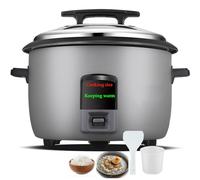 Olla arrocera comercial y calentadora eléctrica grande de 8L-45L con fácil operación con un solo toque, olla interior antiadherente, segura para restaurante, cantina, hotel, uso comercial (A,8L)