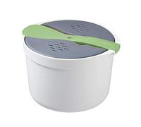 Olla arrocera multifuncional para microondas de 2 litros con tapa coladora y cuchara para cocinar en casa, cocina, verde (verde)