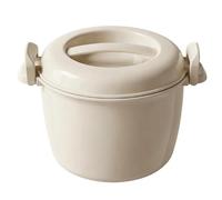 Olla arrocera para microondas, recipiente para alimentos con cuchara y tapas de doble cierre, olla para microondas a prueba de fugas para cocinar pasta, sopa y verduras al vapor..