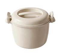 Olla arrocera para microondas, recipiente para alimentos con cuchara y tapas de doble cierre, olla para microondas a prueba de fugas para cocinar pasta, sopa, verduras al vapor, arrocera