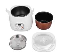 Olla Arrocera Pequeña de 12 V, Mini Olla Arrocera Antiadherente con Bandeja de Vapor, Olla Arrocera de Viaje Portátil de 2 litros para Camión, Cocinar, Calentar y Mantener Caliente