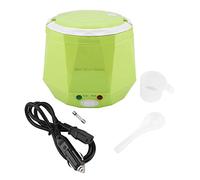 Olla arrocera portátil, olla arrocera eléctrica de 12 V y 1,3 L, vaporizador de alimentos, cocina multifuncional para uso en automóviles, oficinas, estudiantes y viajes (Green)