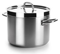 Olla baja con tapa de 28 cm, fabricada en acero inoxidable, apta para todo tipo de cocinas, ideal para guisos y cocción a fuego lento. diseñado para: uso diario en la cocina. #