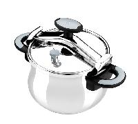 OLLA RAPIDA TEKNA BRA A185603 - 22CM - 7L - ACERO INOXIDABLE 18/10 - TRIPLE FONDO DIFUSOR - MANGO ERGONÓMICO - ASAS BAQUELITA TERMO RESISTENTE