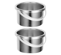 Olla Calentadora de Cera de Aluminio 500ml Plata, 2 Piezas