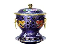 Olla caliente china de cobre, para una sola persona con diseño tradicional chino de cloisonne, superficie antiadherente, duradera y fácil de limpiar, para familiares, amigos, fiestas, restaurantes (B)