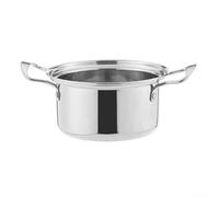Olla caliente compacta de acero inoxidable para comedor individual con estructura gruesa para una cocción fiable (1 olla de acero para orejas)