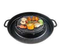 Olla caliente con plancha híbrida: plato para freír dividido, bandeja para utensilios de cocina para picnic, asador de metal para estufa, máquina para hacer comidas para reuniones familiares