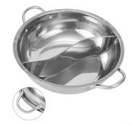 Olla caliente de acero inoxidable con secciones divididas para sopa, apta para estufas de gas e inducción (30 cm)