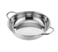 Olla caliente de acero inoxidable, para cocina de inducción, olla de sopa gruesa con asas dobles, cocina multifuncional para uso doméstico (28 cm)