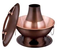 Olla caliente de carbón con asa, recipiente de cocina tradicional para comidas calientes, duradero para una distribución uniforme del calor